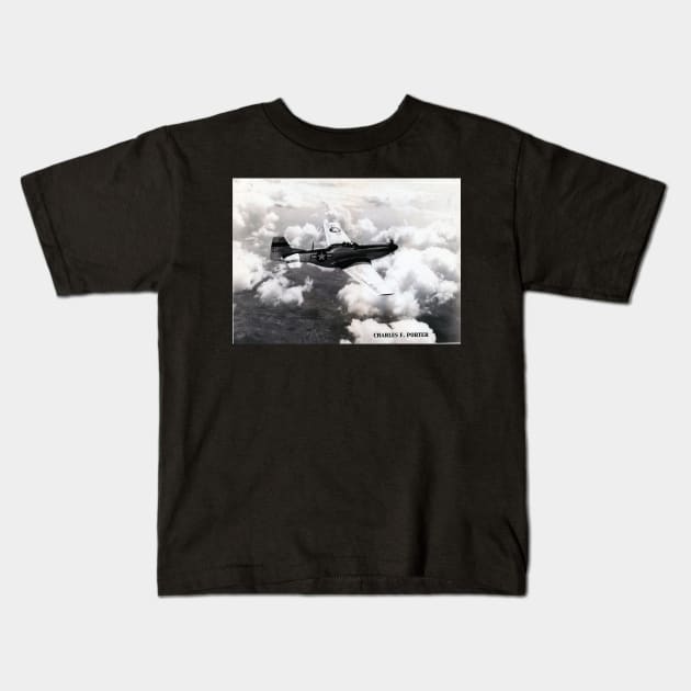 P51 1944 Air to Air Kids T-Shirt by Funky Aviation